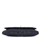 Shoulder Bag Medium Crystal Chain Flap Clutch Black Nappa Matelasse Leather