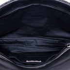 Shoulder Bag Medium Crystal Chain Flap Clutch Black Nappa Matelasse Leather