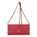 Wallet Wallet on Chain Crossbody Red Saffiano Leather
