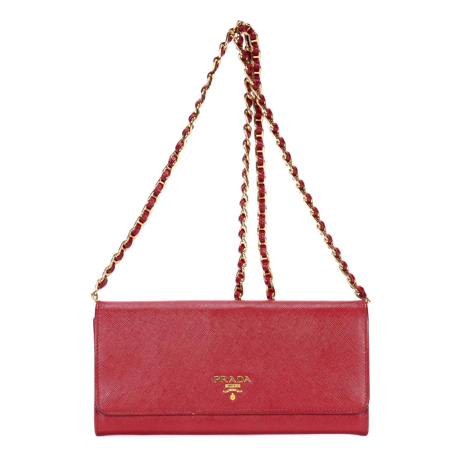 Wallet Wallet on Chain Crossbody Red Saffiano Leather
