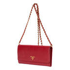 Wallet Wallet on Chain Crossbody Red Saffiano Leather