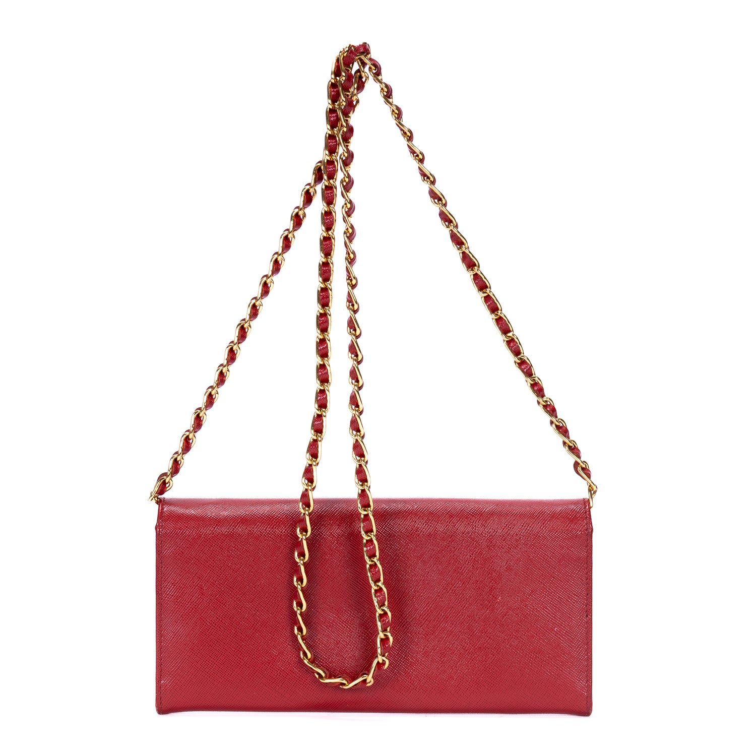 Wallet Wallet on Chain Crossbody Red Saffiano Leather