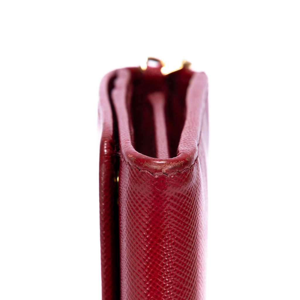 Wallet Wallet on Chain Crossbody Red Saffiano Leather