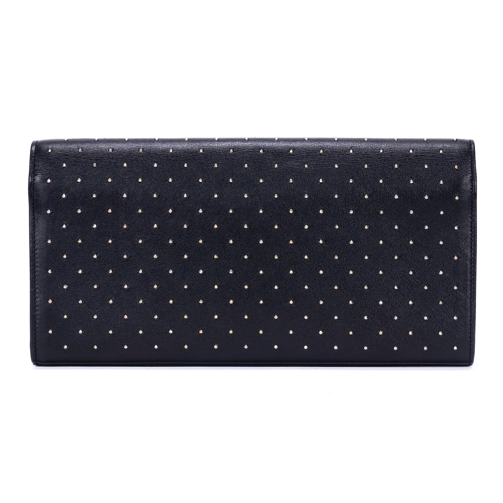 Clutch Studed Kate Clutch Black Smooth Studded Calfskin Leather