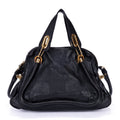Shoulder Bag Medium Paraty Medium Black Grained Calfskin Leather
