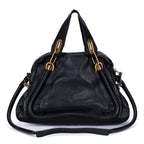 Shoulder Bag Medium Paraty Medium Black Grained Calfskin Leather