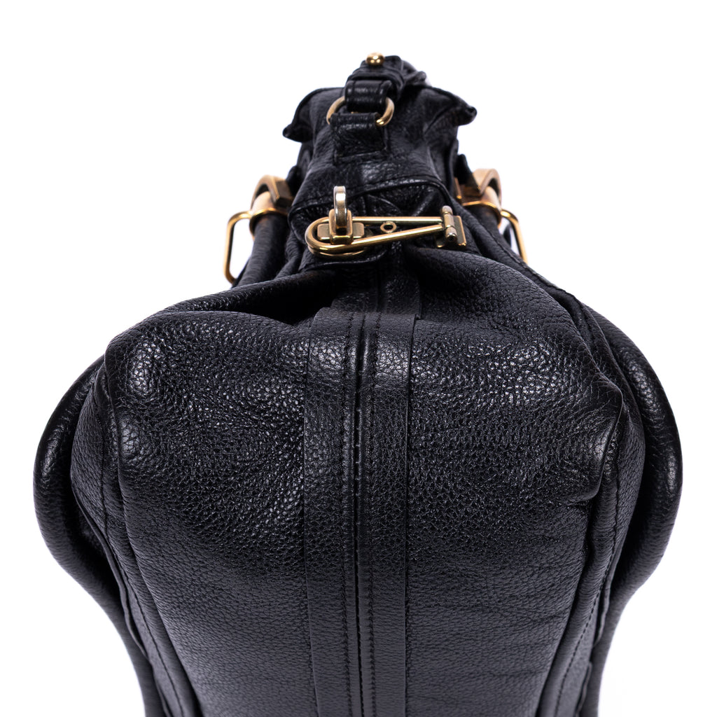 Shoulder Bag Medium Paraty Medium Black Grained Calfskin Leather