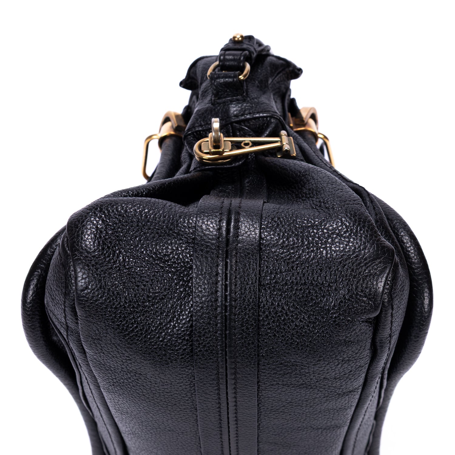 Shoulder Bag Medium Paraty Medium Black Grained Calfskin Leather