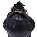 Shoulder Bag Medium Paraty Medium Black Grained Calfskin Leather