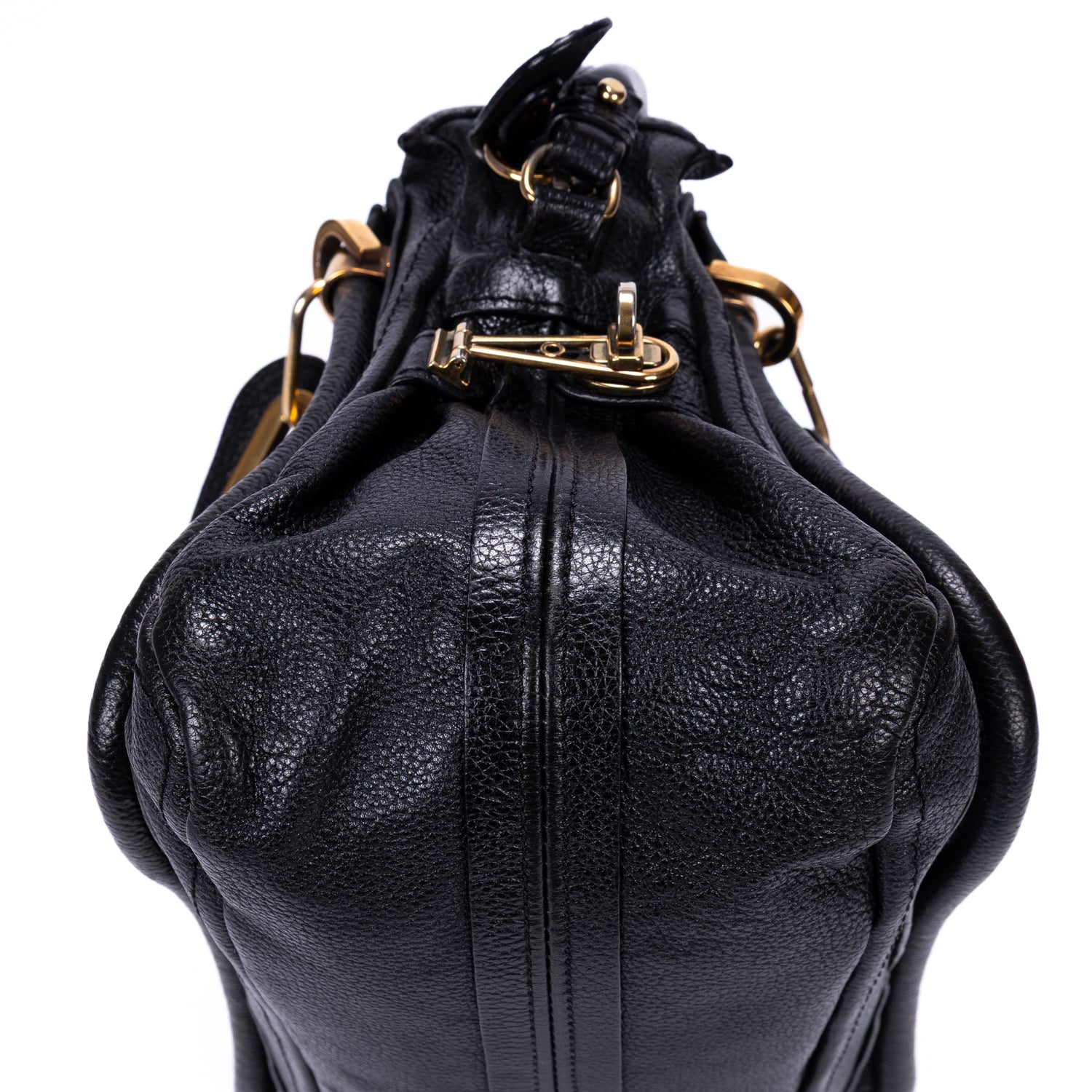 Shoulder Bag Medium Paraty Medium Black Grained Calfskin Leather