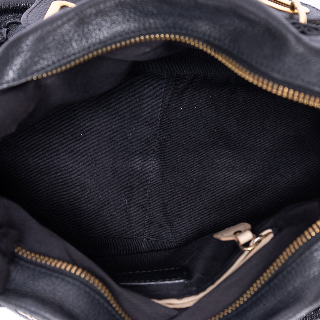 Shoulder Bag Medium Paraty Medium Black Grained Calfskin Leather