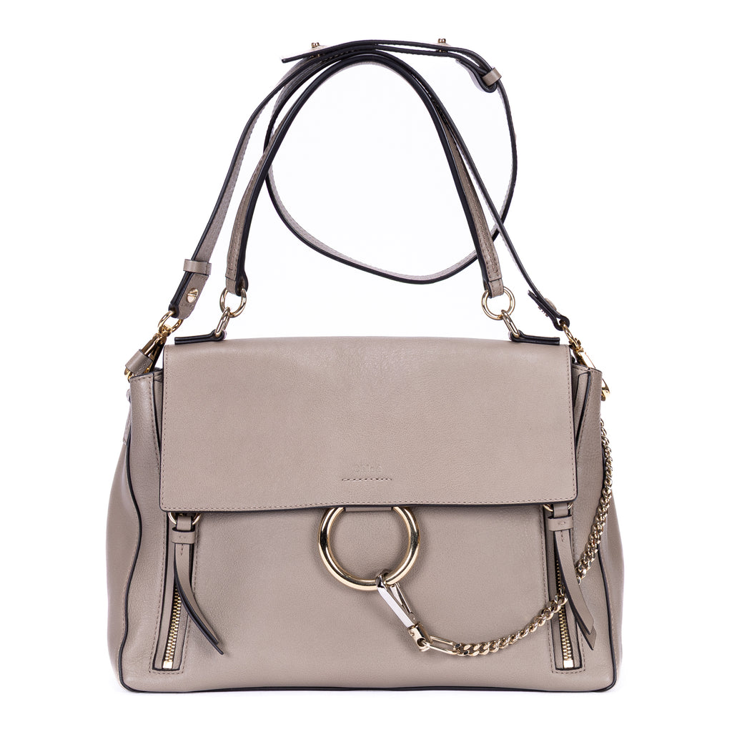 Shoulder Bag Medium Faye Day Medium Grey Calfskin Leather