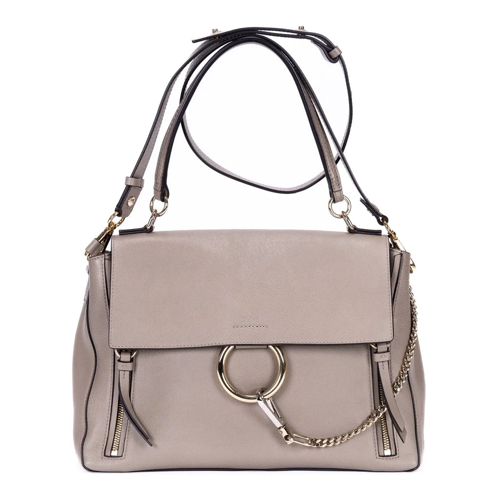 Shoulder Bag Medium Faye Day Medium Grey Calfskin Leather