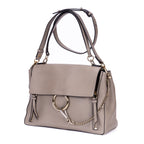 Shoulder Bag Medium Faye Day Medium Grey Calfskin Leather