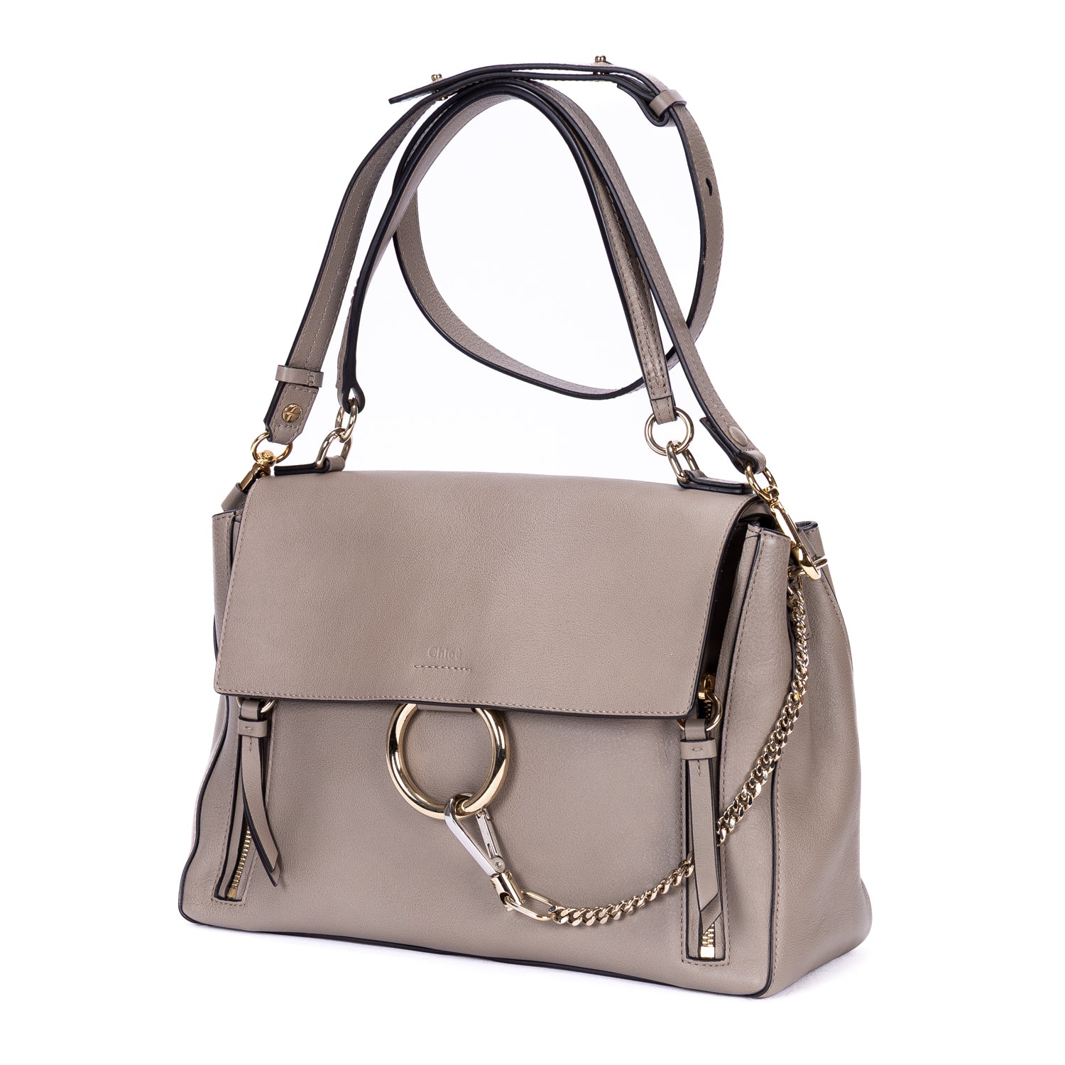 Shoulder Bag Medium Faye Day Medium Grey Calfskin Leather