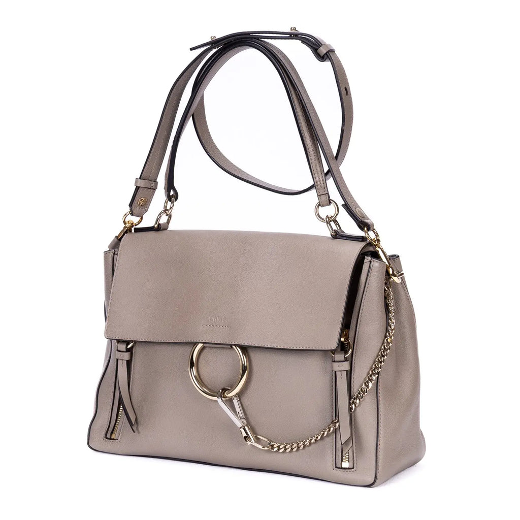 Shoulder Bag Medium Faye Day Medium Grey Calfskin Leather