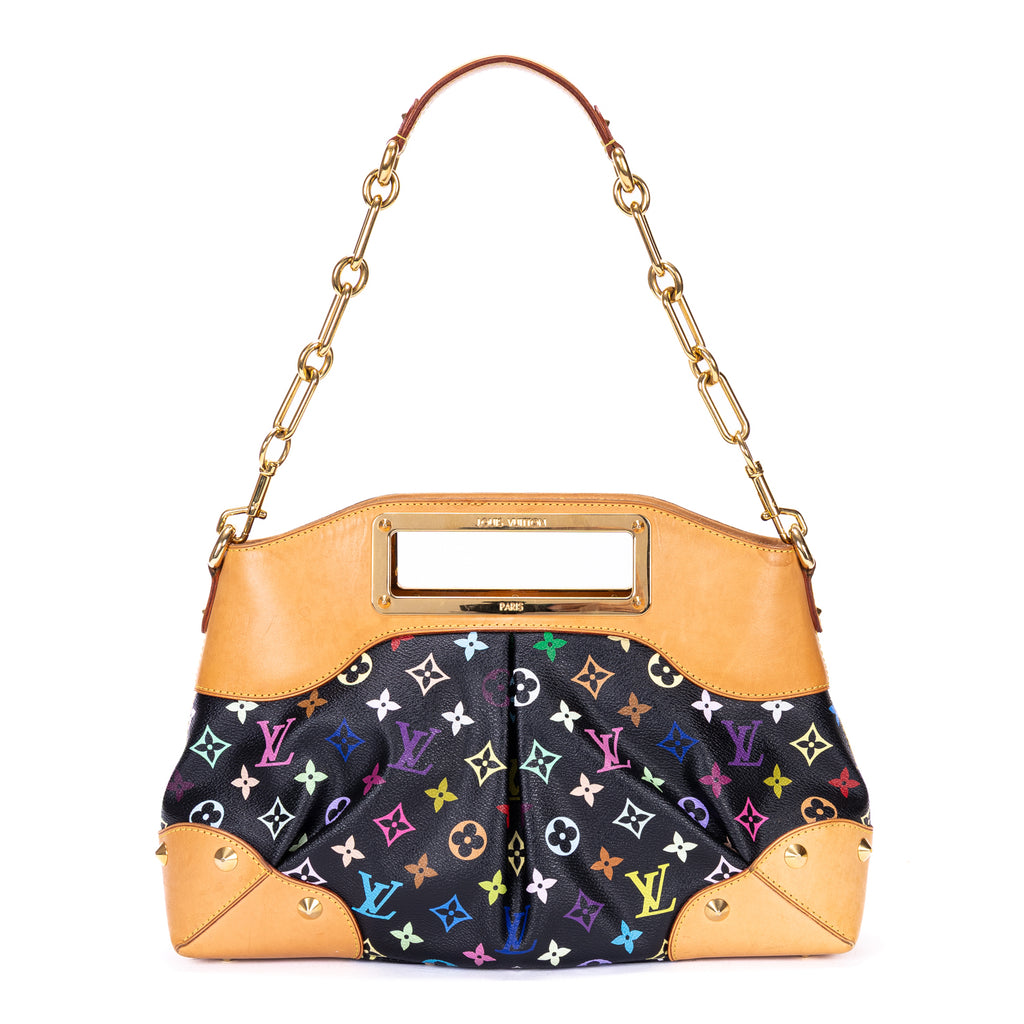 Shoulder Bag Ltd. Ed. Takashi Murakami Multicolore Judy MM Black Colorful Monogram Canvas