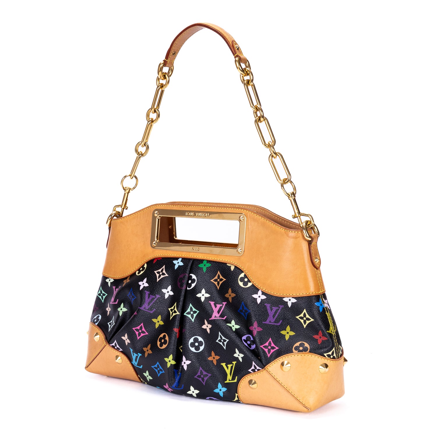 Shoulder Bag Ltd. Ed. Takashi Murakami Multicolore Judy MM Black Colorful Monogram Canvas