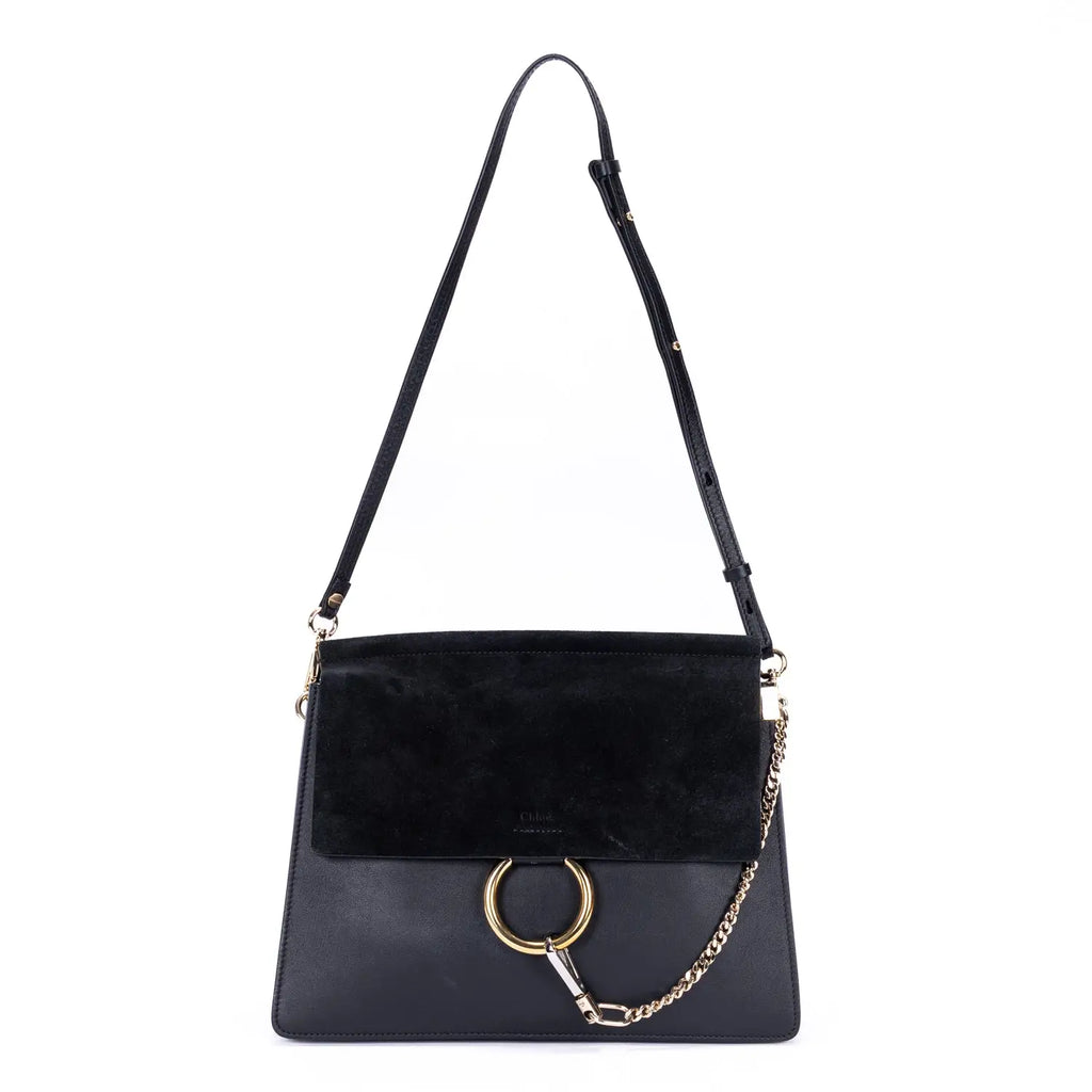 Shoulder Bag Medium Faye Medium Black Calfskin Leather