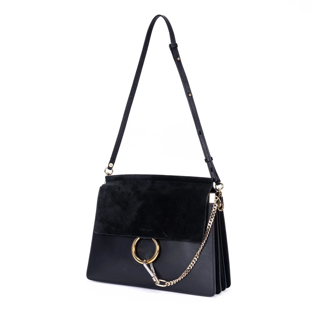 Shoulder Bag Medium Faye Medium Black Calfskin Leather