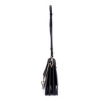 Bolso de hombro mediano Faye de piel de becerro negra