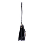 Bolso de hombro mediano Faye de piel de becerro negra