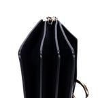 Bolso de hombro mediano Faye de piel de becerro negra