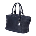 Bolso de hombro, bolso de compras grande, piel Vitello Daino negra