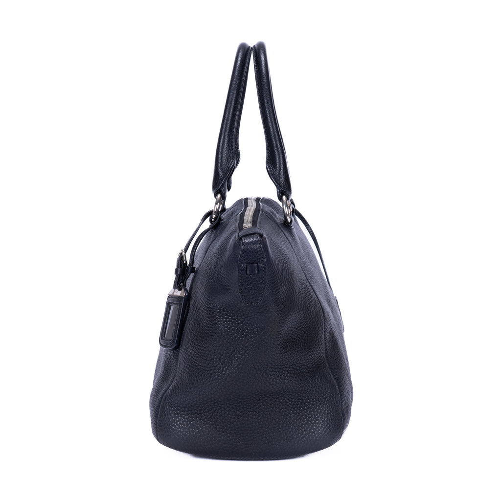 Bolso de hombro, bolso de compras grande, piel Vitello Daino negra