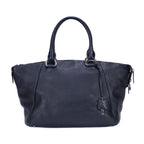 Bolso de hombro, bolso de compras grande, piel Vitello Daino negra