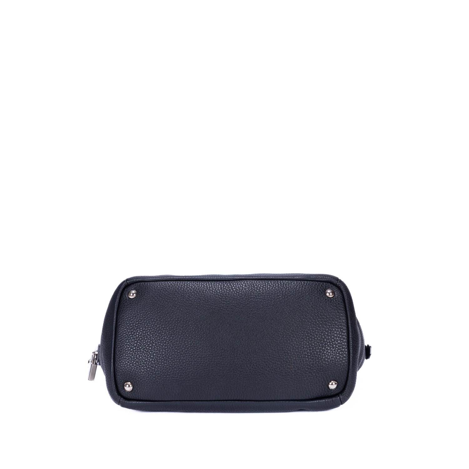 Bolso de hombro, bolso de compras grande, piel Vitello Daino negra