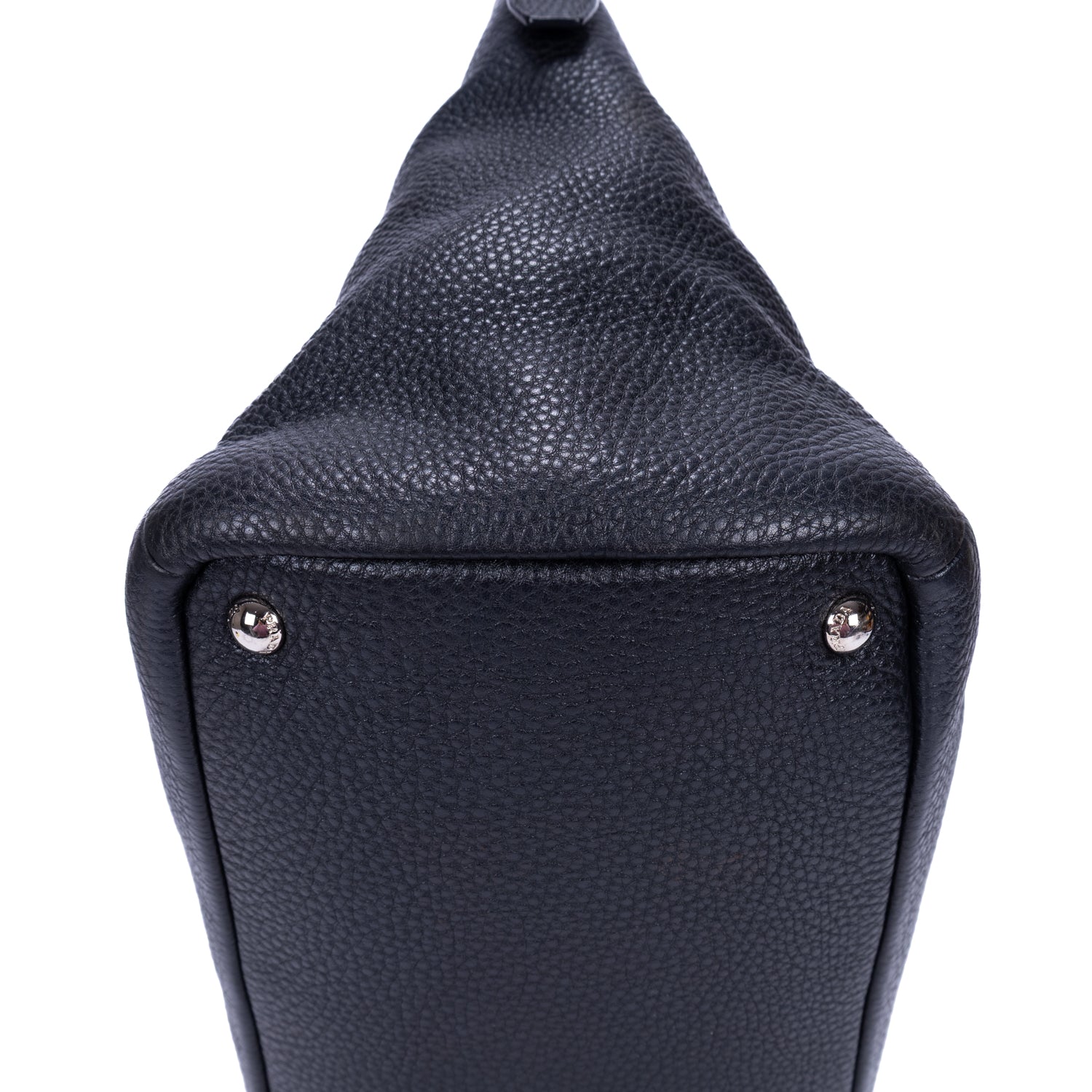 Bolso de hombro, bolso de compras grande, piel Vitello Daino negra
