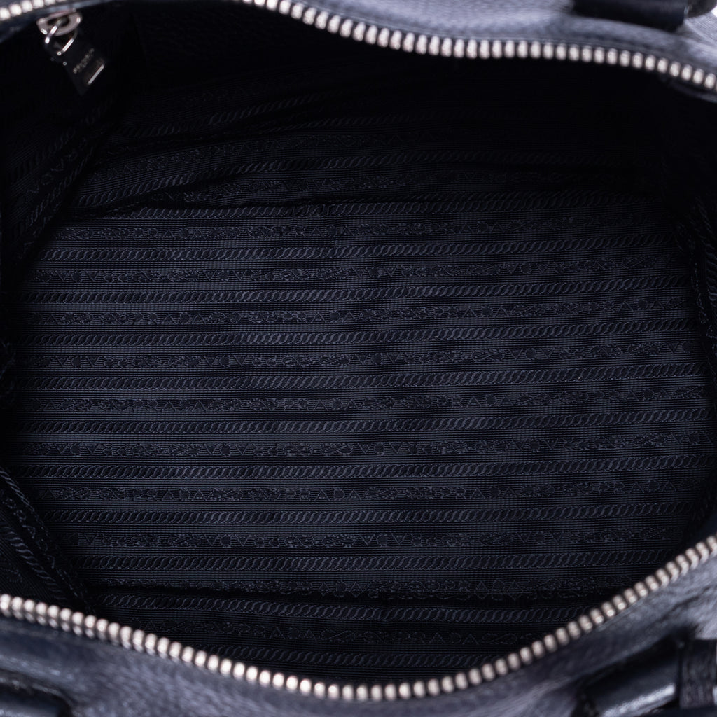 Bolso de hombro, bolso de compras grande, piel Vitello Daino negra