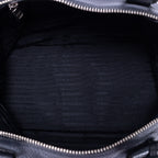 Bolso de hombro, bolso de compras grande, piel Vitello Daino negra