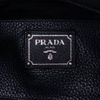 Bolso de hombro, bolso de compras grande, piel Vitello Daino negra