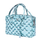 Handbag Bauletto Turquoise Printed Saffiano Leather