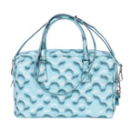 Handbag Bauletto Turquoise Printed Saffiano Leather