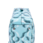 Handbag Bauletto Turquoise Printed Saffiano Leather