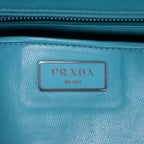 Handbag Bauletto Turquoise Printed Saffiano Leather