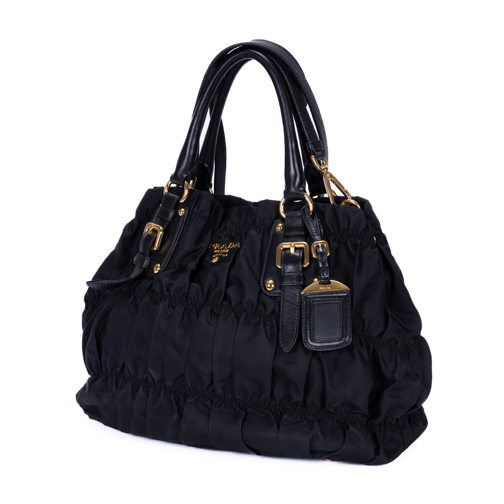 Sac cabas noir en toile Tessuto Gaufre