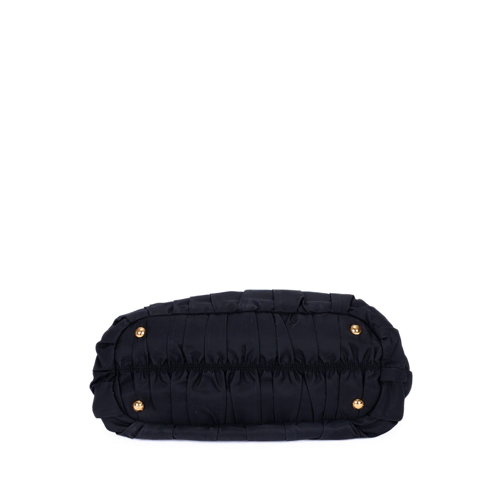 Sac cabas noir en toile Tessuto Gaufre