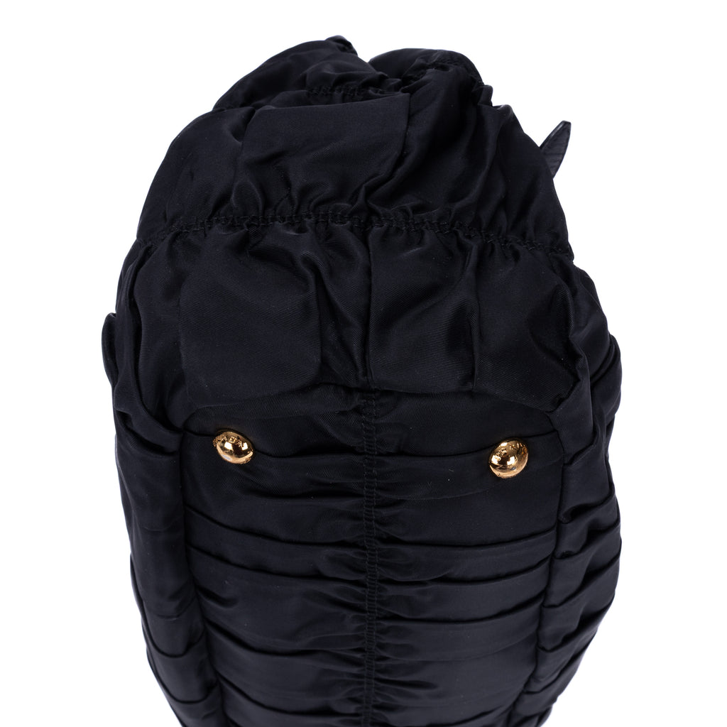 Sac cabas noir en toile Tessuto Gaufre