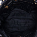 Sac cabas noir en toile Tessuto Gaufre