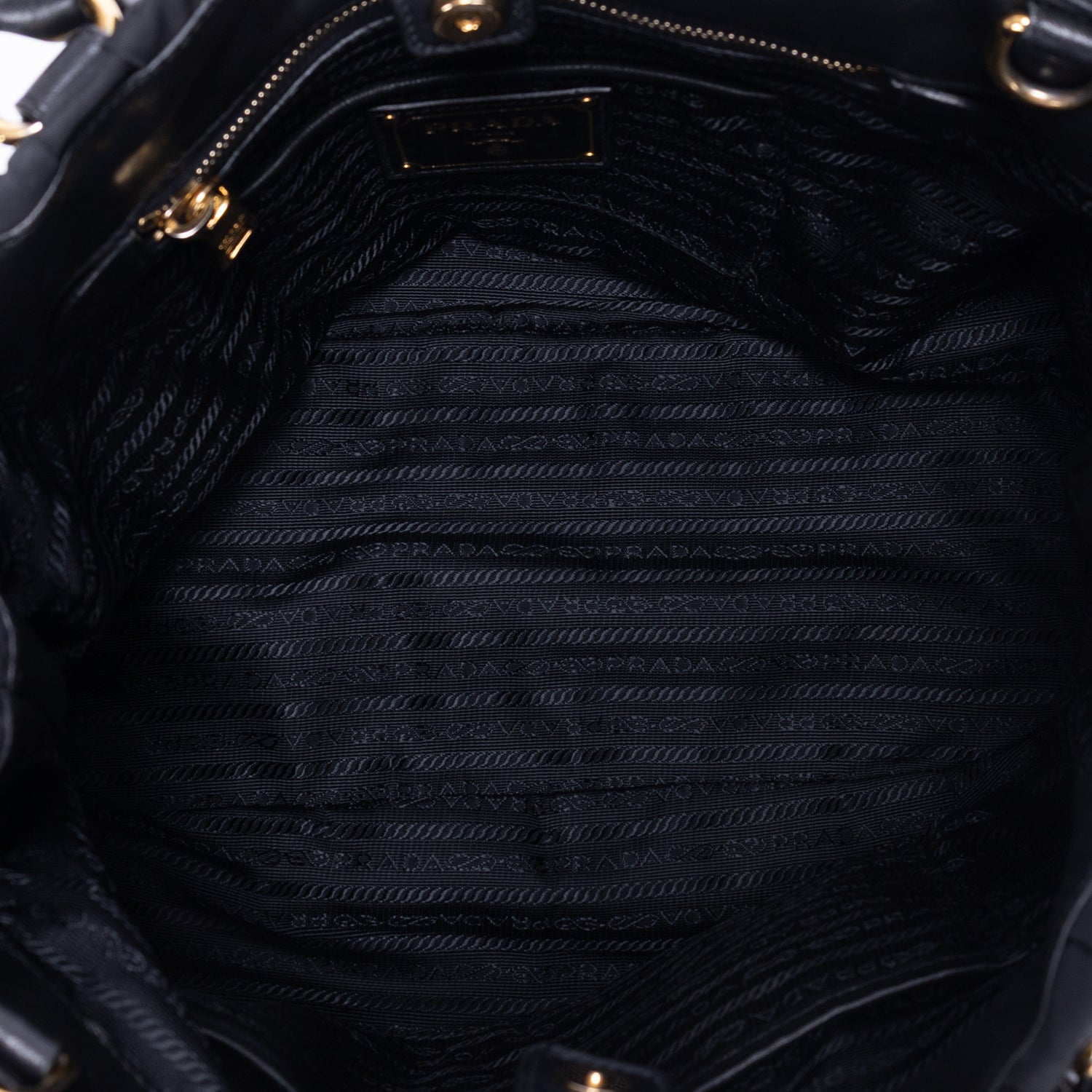 Sac cabas noir en toile Tessuto Gaufre