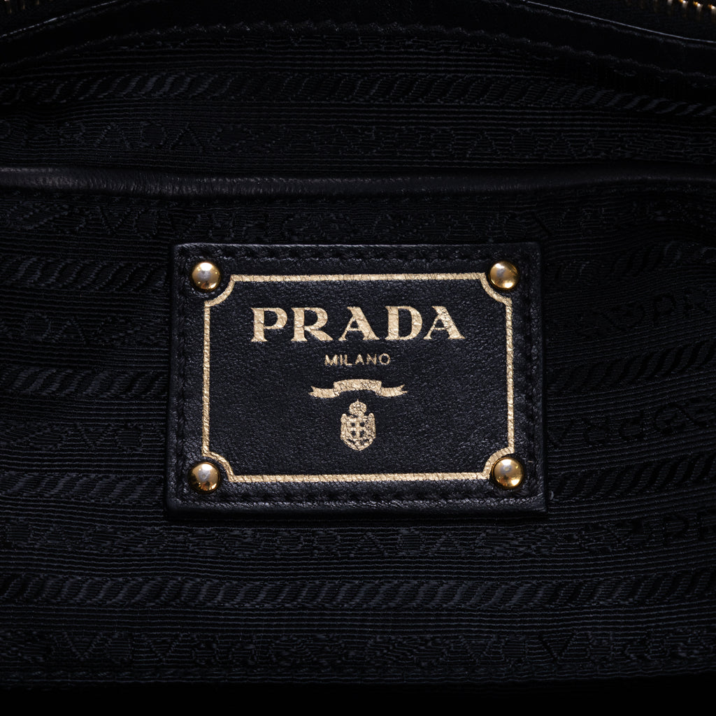Sac cabas noir en toile Tessuto Gaufre