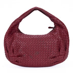 Shoulder Bag Veneta Hobo Large Burgundy Intrecciato Leather