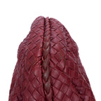 Shoulder Bag Veneta Hobo Large Burgundy Intrecciato Leather