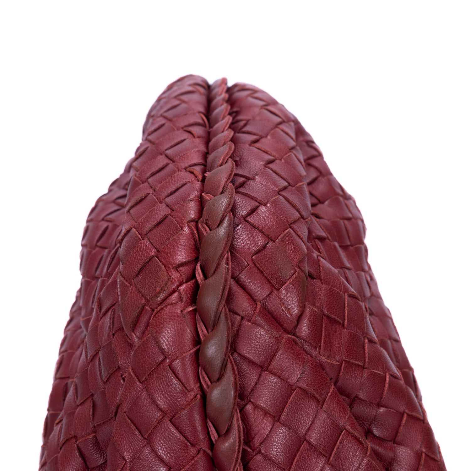 Shoulder Bag Veneta Hobo Large Burgundy Intrecciato Leather