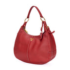 Bolso de Hombro Hobo Piel Vitello Daino Roja