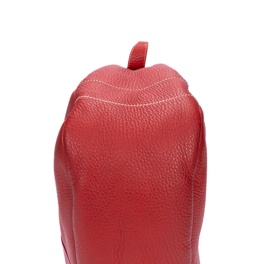 Bolso de Hombro Hobo Piel Vitello Daino Roja